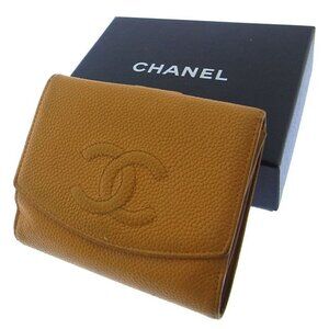 Chanel Wallet Purse Folding wallet COCO Brown Woman Authentic Used Y1948
